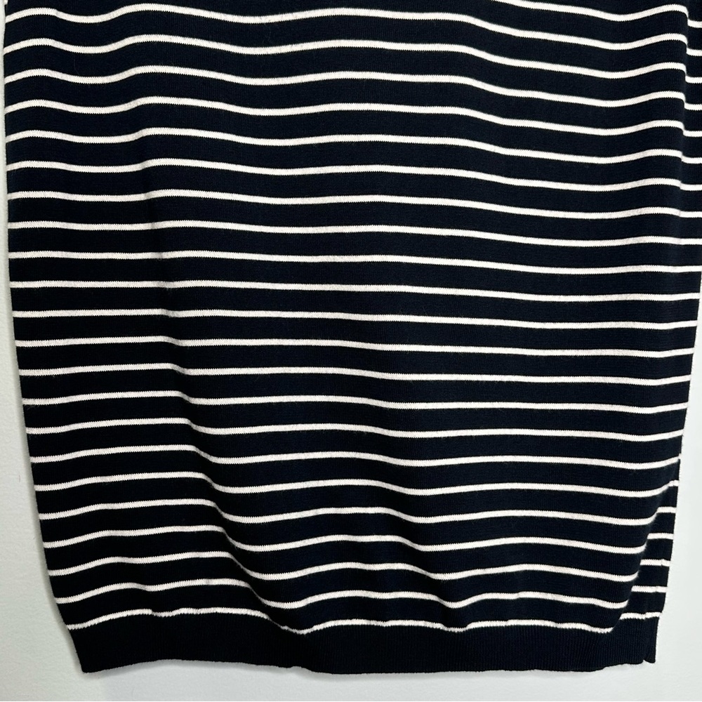 Massimo Dutti Men’s Short Sleeve Extrafine Cotton Navy Striped Knit Polo Shirt S - Picture 5 of 7